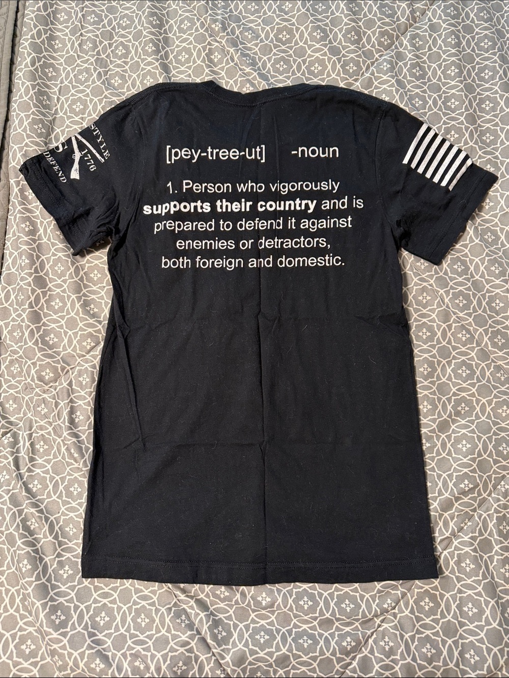 Grunt Style Black "Patriot" Graphic Tee - Size Small - Picture 2 of 4